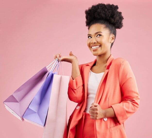 Happy shopper enjoying 360KART
